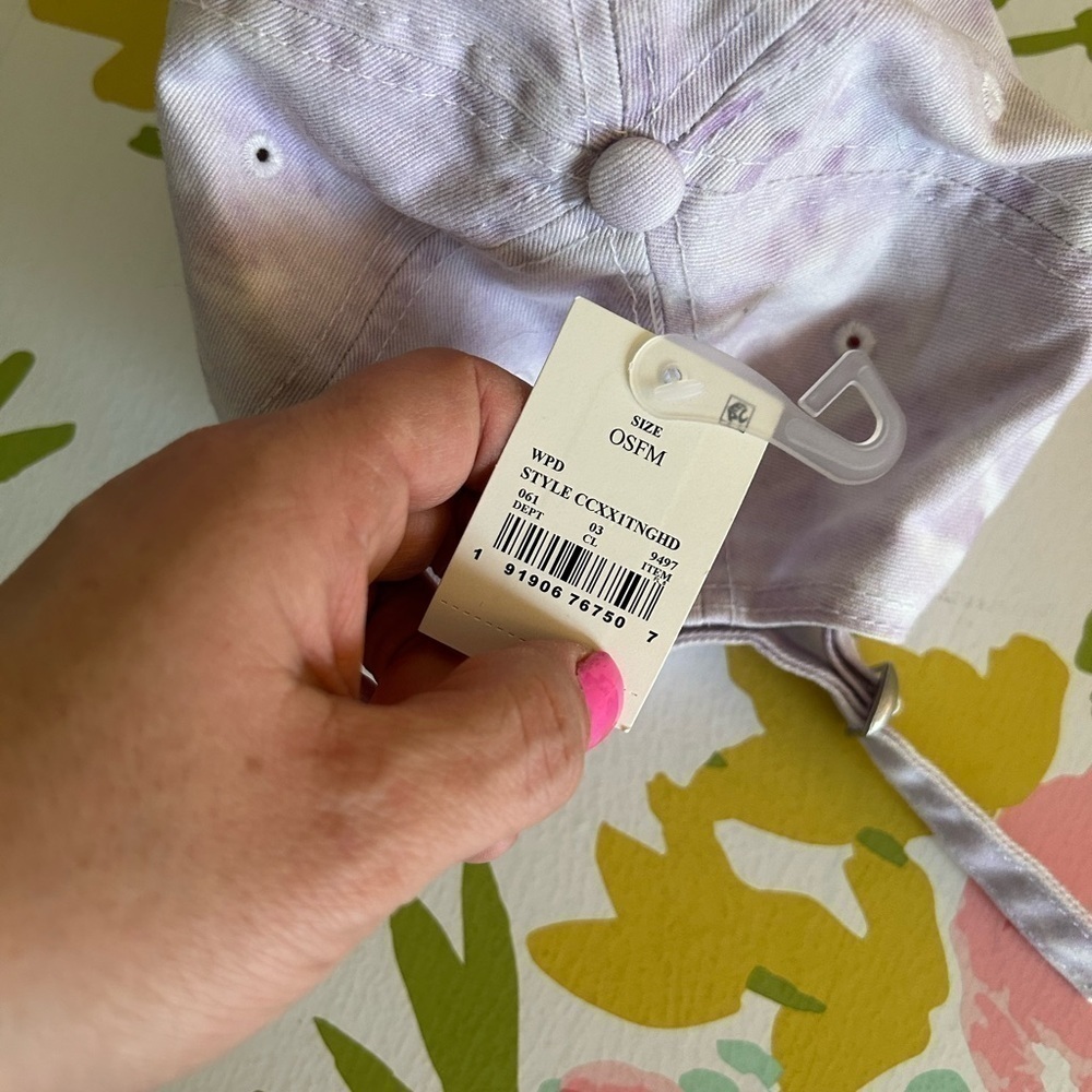 NWT COKE purple and white tie-dye hat one size - Picture 4 of 5